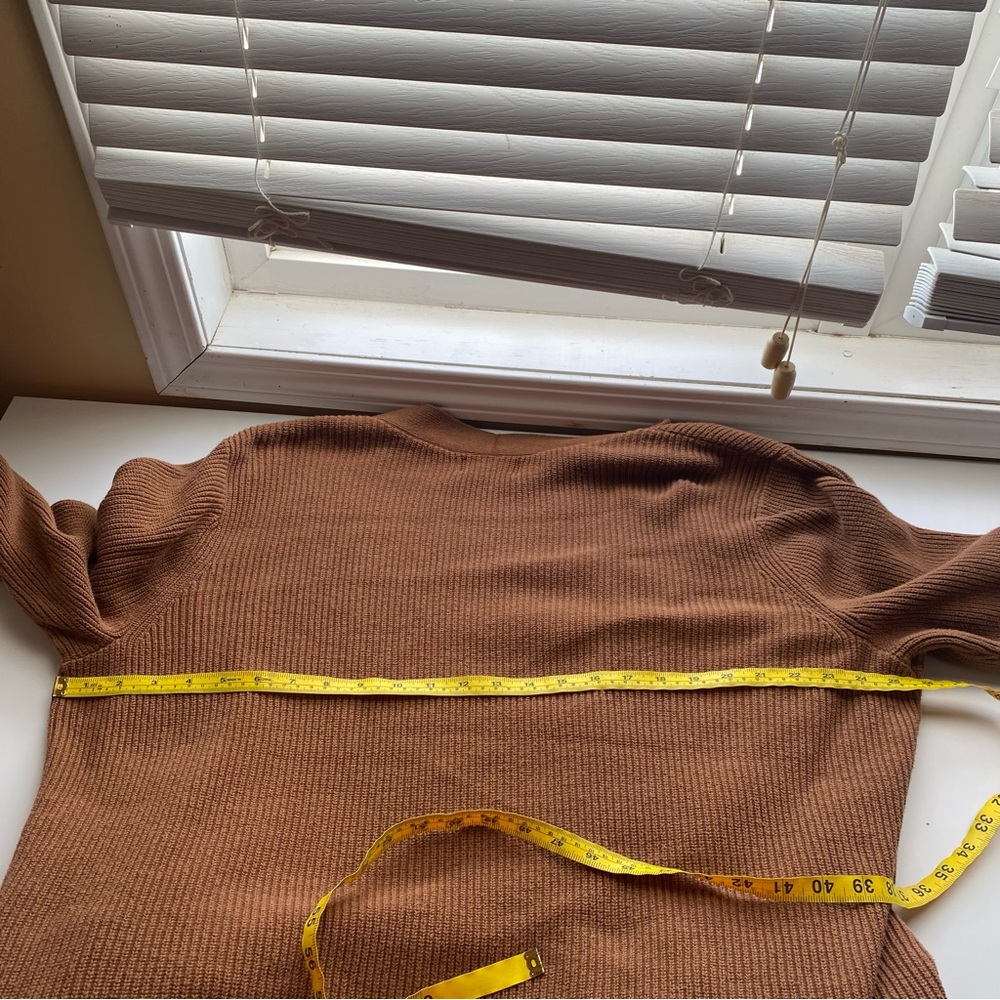 Old Navy Ribbed Open Front Cardigan 3X Brown Cozy Oversized Pockets 2023 - Picture 10 of 13